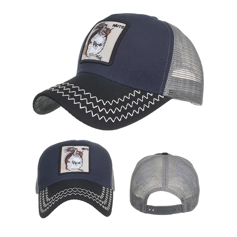 Бейсболка шляпа дышащая сетка с вышивкой животных модная для лета женщин и