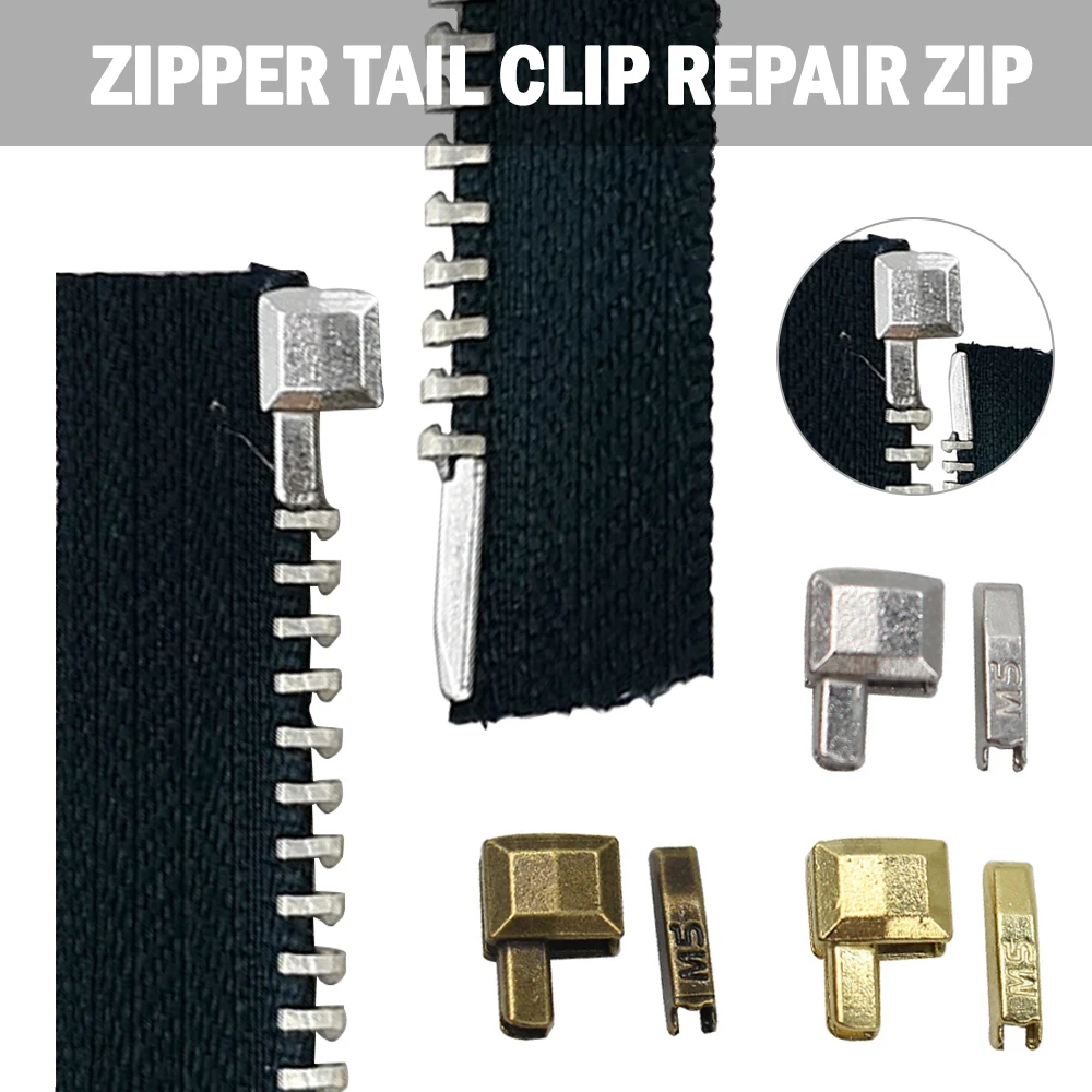 

Metal Fix Zipper Repair Kit Replacement Zip Slider Teeth Replace DIY Zippers Sewing Accessories Clothes Zipper Stopper Open End