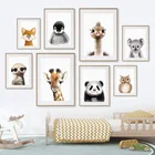 Милый жираф, коала, сова, лиса, Страус, скандинавские плакаты и принты для детской комнаты, настенная Картина на холсте, настенные картины, декор для детской комнаты