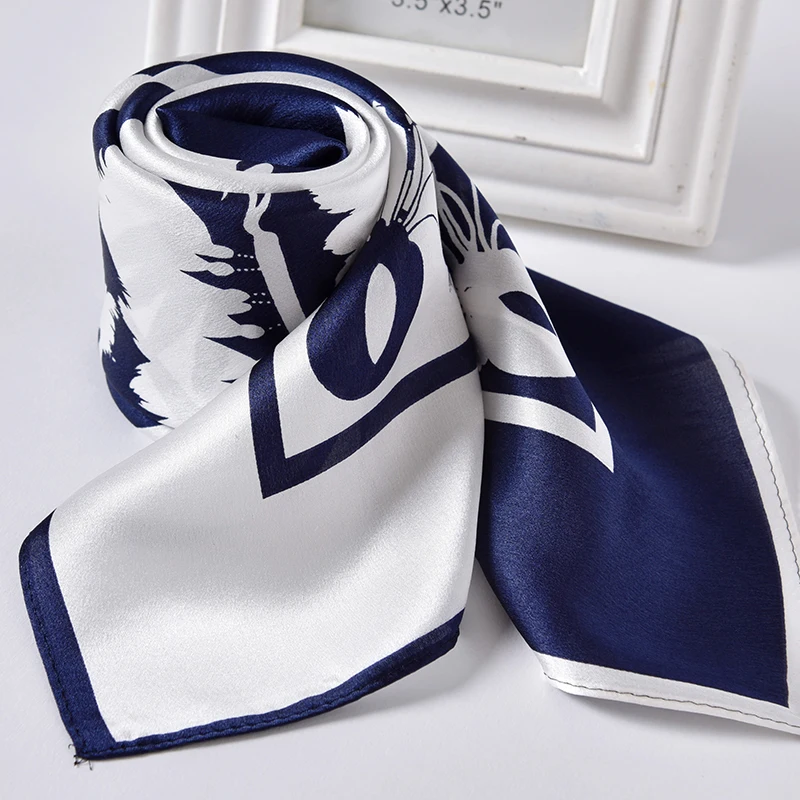 

Hangzhou Silk Square Scarf Neckerchief 65*65cm Silk Kerchief Wraps for Ladies Printed Bandana 100% Real Silk Square Neck Scarves