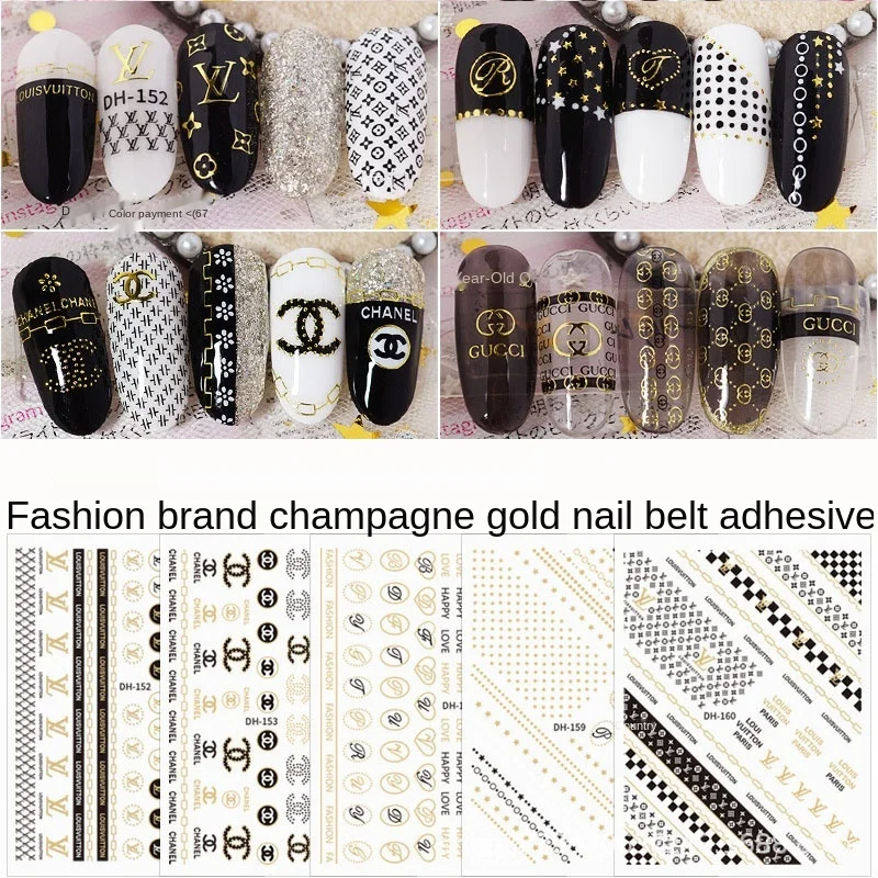 

3 pieces/Super luxury brand nail stickers net Hearts lovely pure girl love nail paste 3D Japanese ultra thin back film