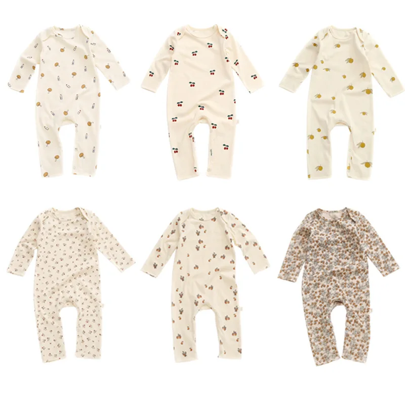 0-24M Newborn Kid baby Boys Girls Clothes Spring Print Romper Cute Sweet Cotton Jumpsuit Long Sleeve Autumn Fall Baby Outfit