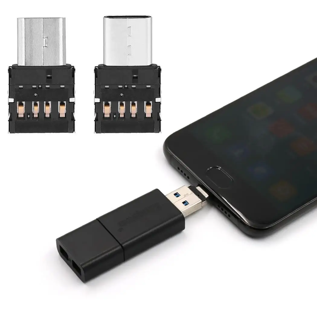 OTG конвертер передачи данных головной адаптер Серебряный Android Micro type-C USB