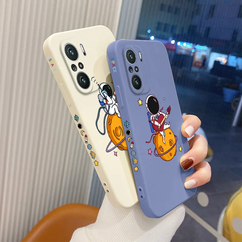 

Guitar Astronaut Phone Case For Xiaomi Redmi K40 k40pro K40proplus Pro Proplus Liquid Silicone Cover
