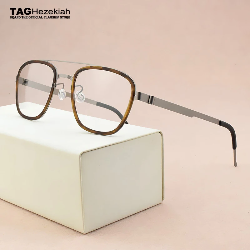 2019 модные брендовые квадратные очки Женская титановая оправа для очков мужская