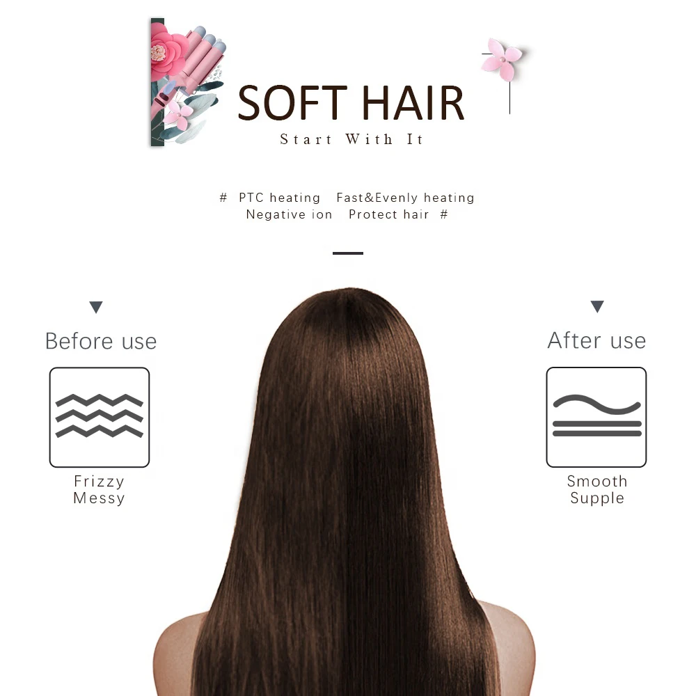 

Professional 3 Barrels Hair Curler Automatic Hair Crimper Curling Iron Wand Electric Professional Hair Styler For Dry Wet Hair