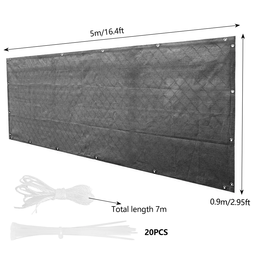 

HDPE Wind Sunshade Net Shelter Privacy Screen Breeze Balcony Garden Fence Outdoor Awning Safety Fence Netting 90x500cm