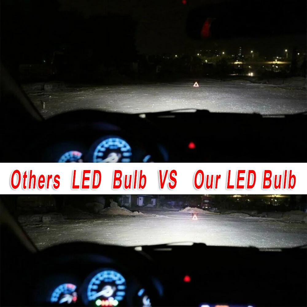 

Auto LED Headlight 2Pcs Silver Aluminum Alloy 8000LM Super Bright Built-in DC12-24V