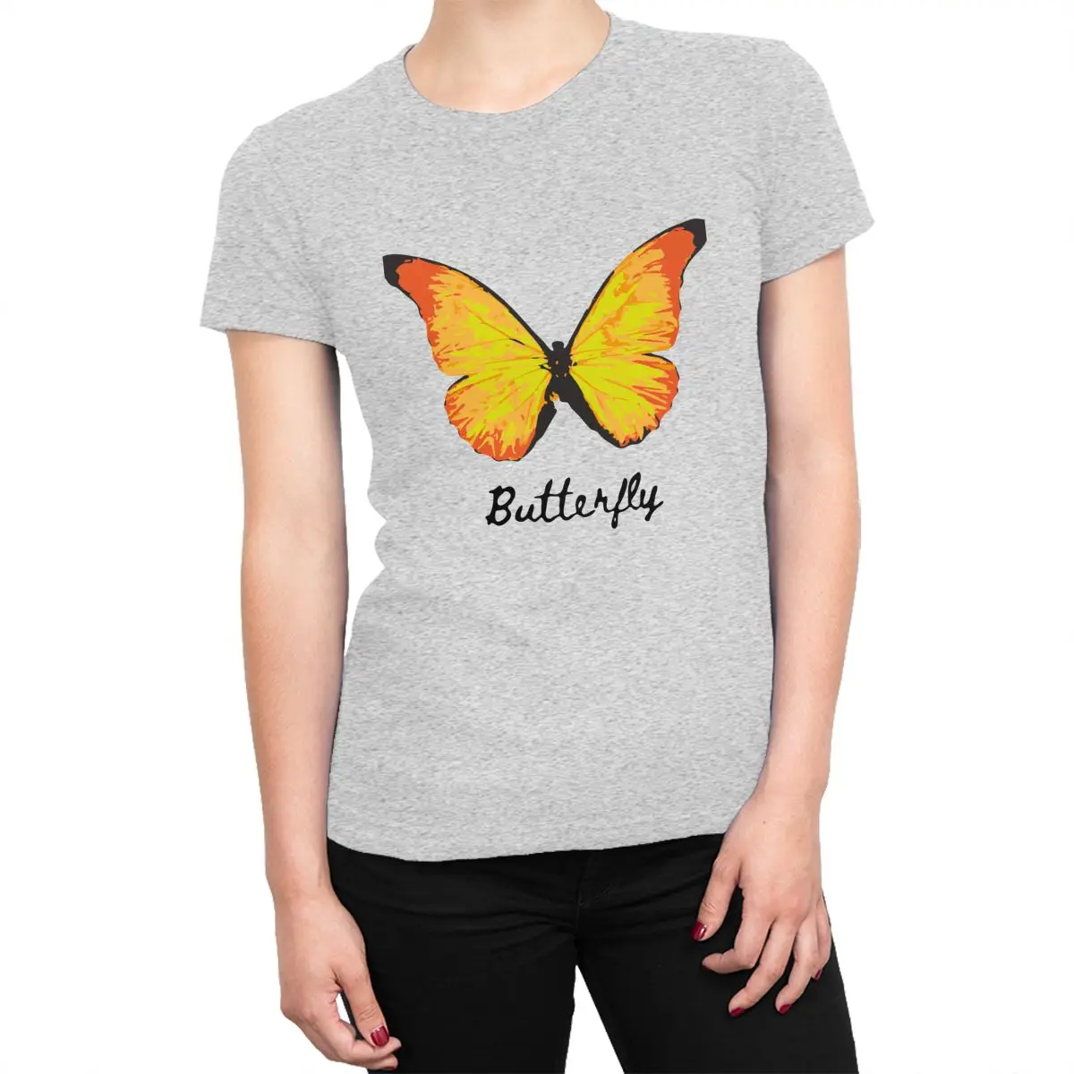 

Women's T-Shirt Butterfly Harajuku 2021 Fashion Cotton Female Tees Short Sleeve Streetwear Girls T Shirt Crewneck Clothing Gift