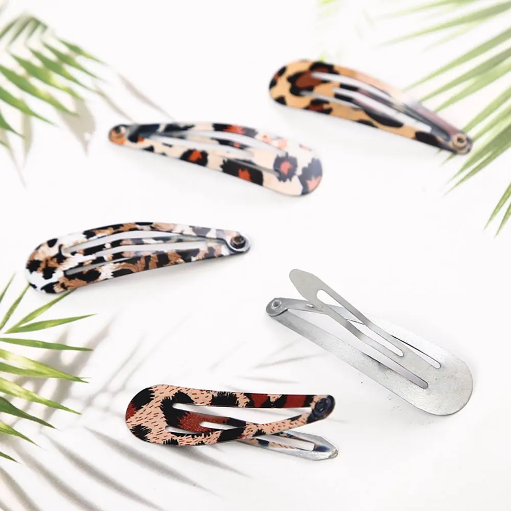 5 шт./лот женские металлические леопардовые заколки для волос девочек