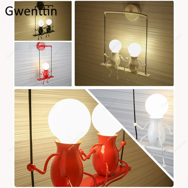 Качели для детей настенный светильник скандинавские настенные бра спальная кровать светодиодный