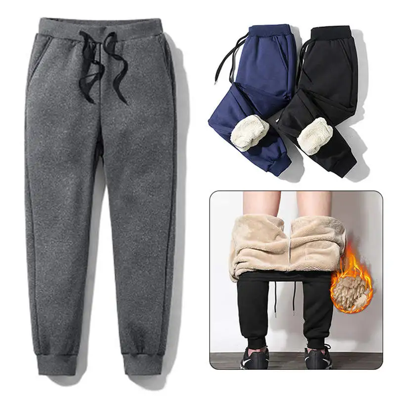 Mens Thick Fleece Thermal Trousers Outdoor Winter Warm Casual Pants Joggers