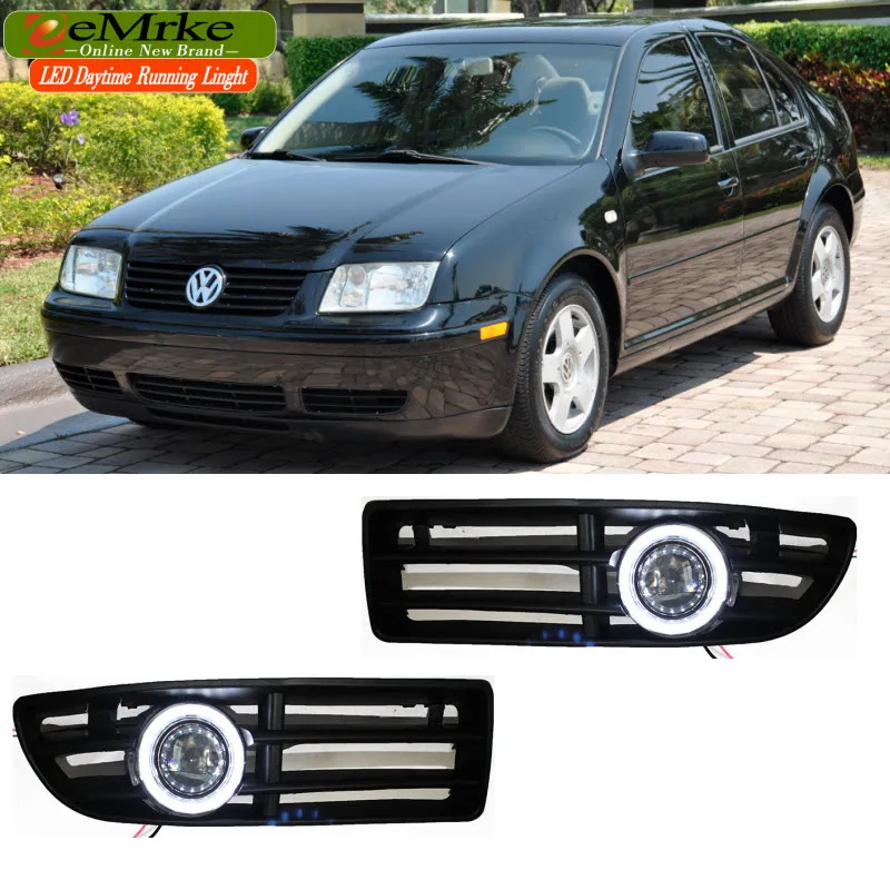 

EeMrke для Volkswagen VW Jetta 4A 1J светодиодный ангельские глазки DRL дневные ходовые огни Tagfahrlicht галогенные лампы H11 55 Вт Противотуманные фары