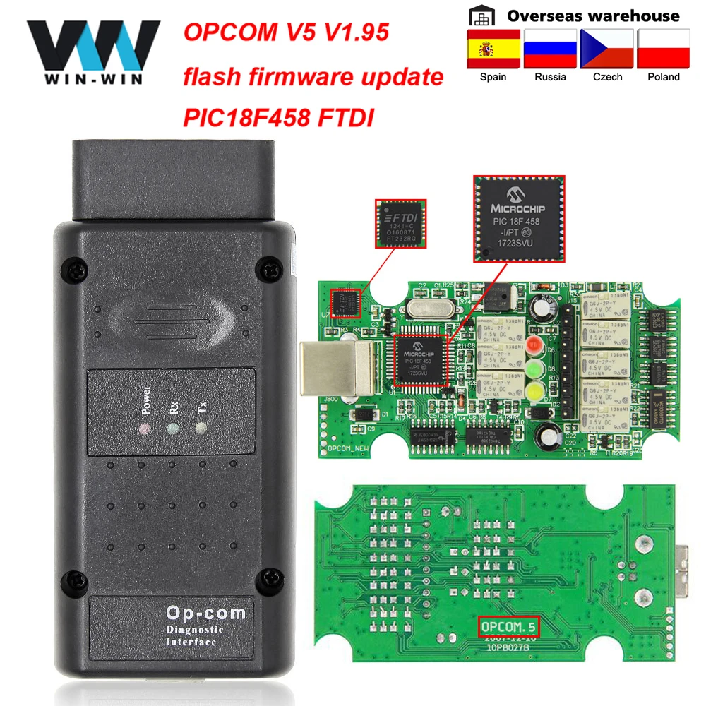 Opcom V5 V1.95 2014V PIC18F458 FTDI для Opel OBD2 сканер flash прошивка обновление op com OBD автомобильный
