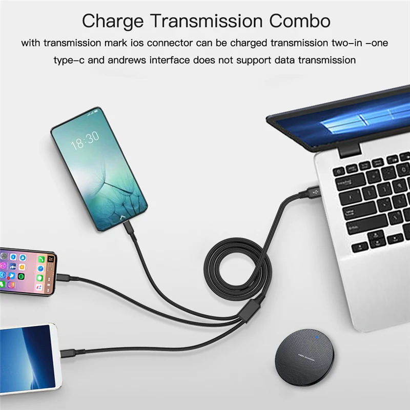 

3in1 USB Cable for IPhone Fast Charger Charging Cable for Micro USB Phone Type C Xiaomi Huawei Samsung Charger Wire for IPad