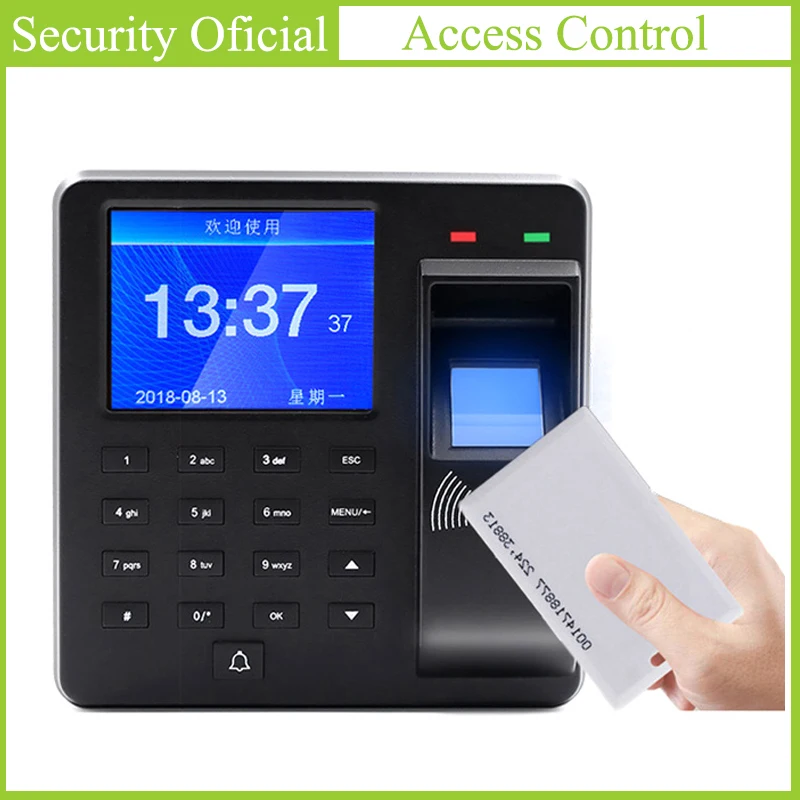 

RFID Digital Code Access Control Biometric Fingerprint Device Time Attendance System Clock Record Employee Recognition Recording