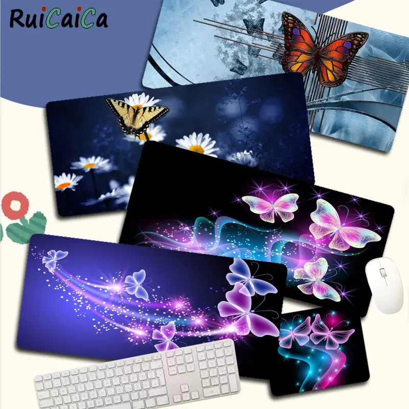 

Butterfly Pattern Boy Gift Pad Office Mice Gamer Soft Mouse Pad Size For Large Edge Locking Speed Version Game Keyboard Pad