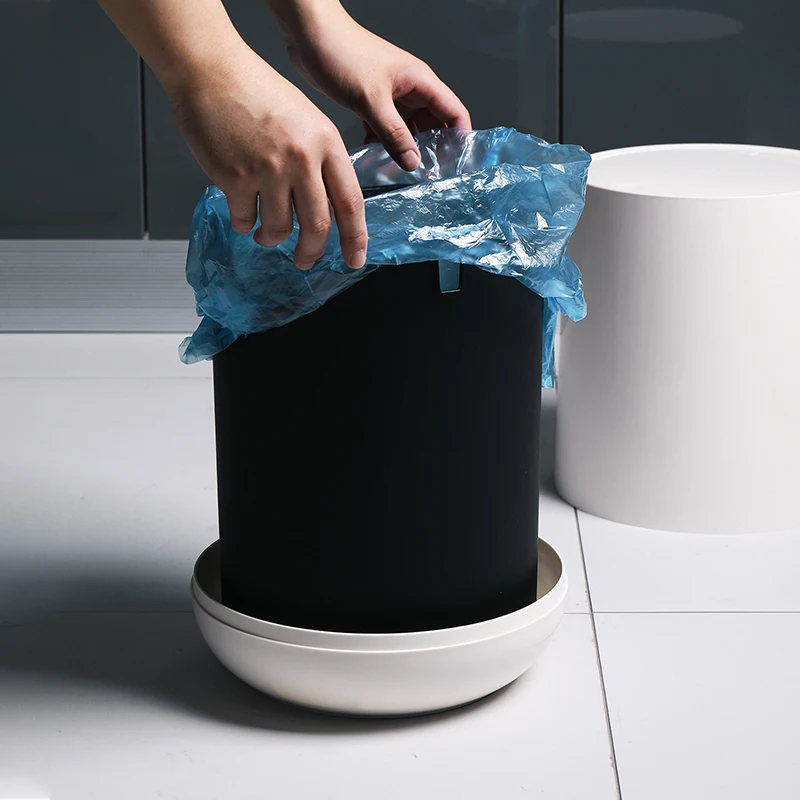 Сухое и влажное разделение круглая мусорная корзина для кухни гостиной туалета