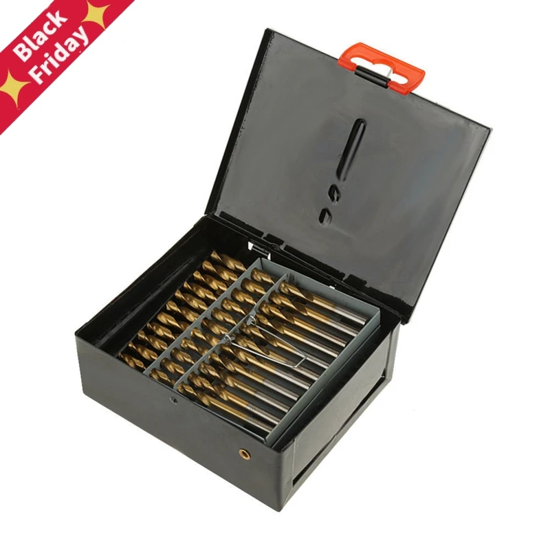 

60PCS HSS Cobalt Twist Drill Bits For Hard Metal Stainless Steel Wood w/Box