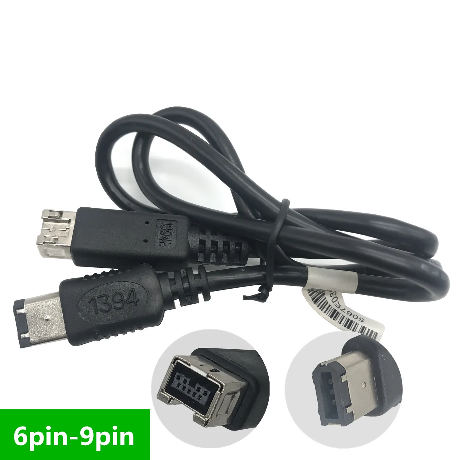 

FireWire 9 pin to 6pin FireWire 800 to FireWire 400 9 Pin / 6 Pin IEEE 1394B Cable in Black Color 0.6M