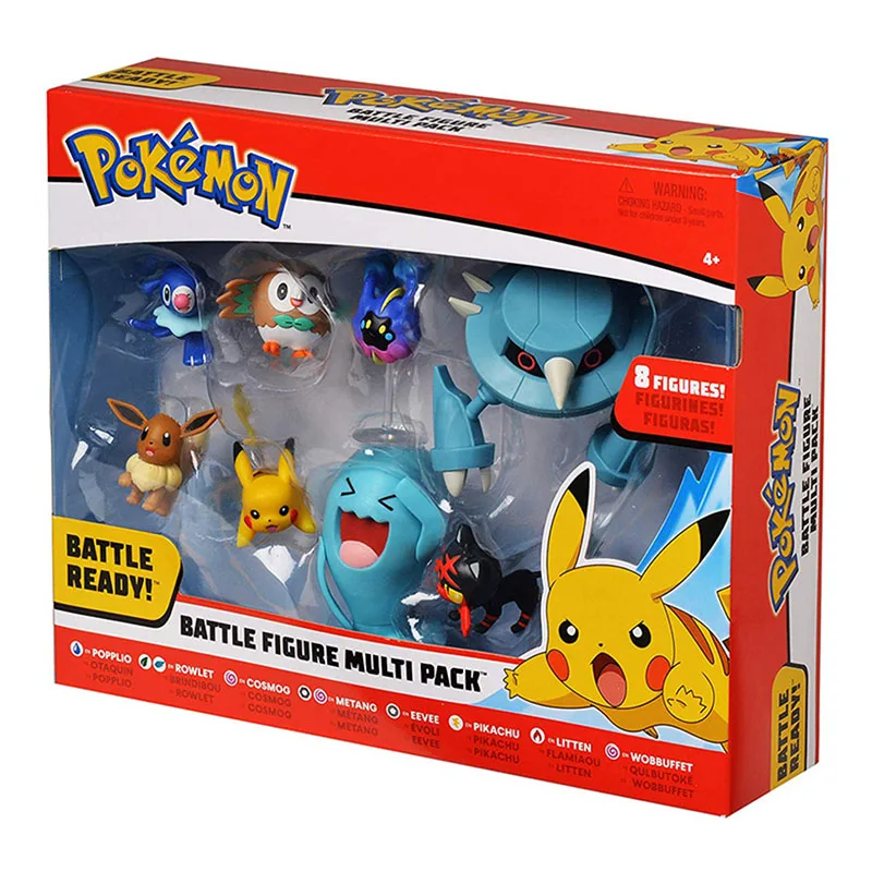 Оригинальная Takara Tomy Pokemon Toys Pikachu Eevee Popplio Rowlet Cosmog Metang Litten Wobbuffet экшн игрушка