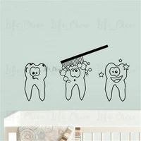 kids baby teeth brush wall sticker bathroom decoration dental care theme wall decal tooth washing vinyl murals art ac468