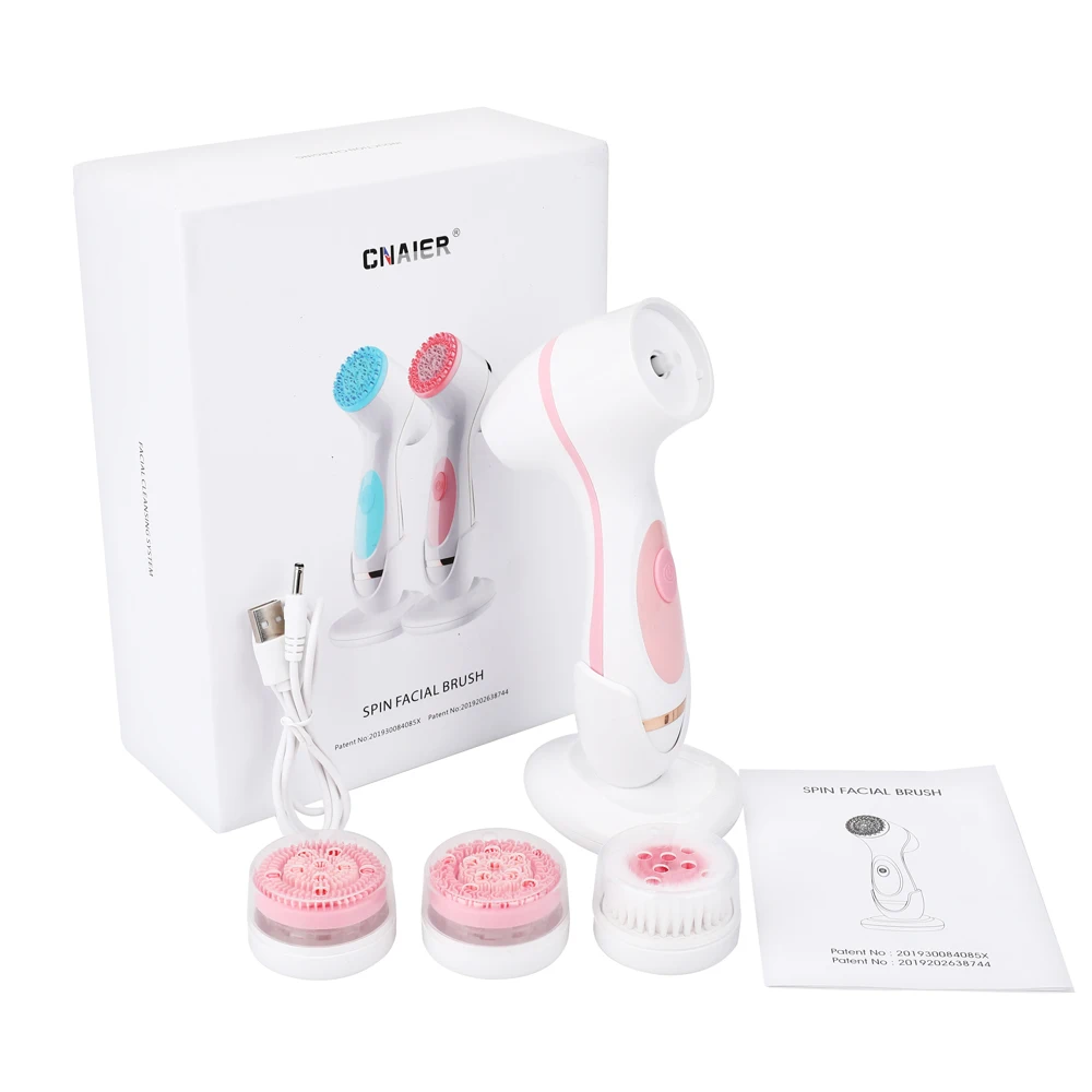 

Face Massager 3 in 1 Electric Silicone Facial Brush Deep Cleaning Pore Cleaner Face Massage Skin Care Waterproof Facial Brush