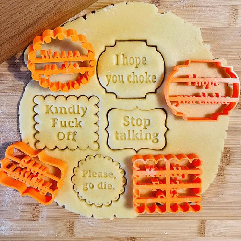 

For Baking Biscuit Cutters Cookie Molds With Good Wishes Cookie Form with Fun and Irreverent Phrases Cookie Moulds