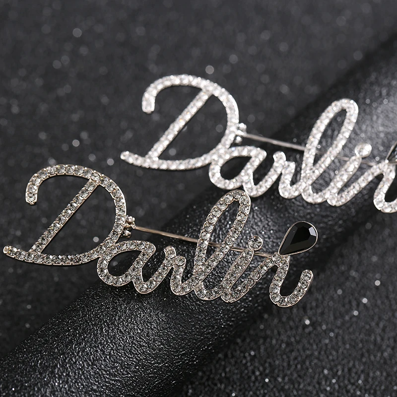 Cytheria трендовые Золотые/Серебряные буквы со стразами булавки броши для женщин и