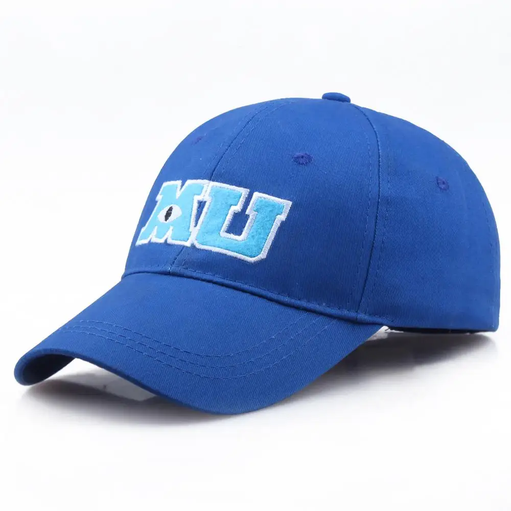 

CSBL New Monsters University Sullivan Sulley Mike MU Letters Embroidery Baseball Cap Blue Hat One Piece Baseball Caps Sun Hats