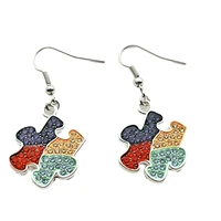 autism awareness creative charm earringsfashion jewelry women christmas birthday gifts accessories pendant