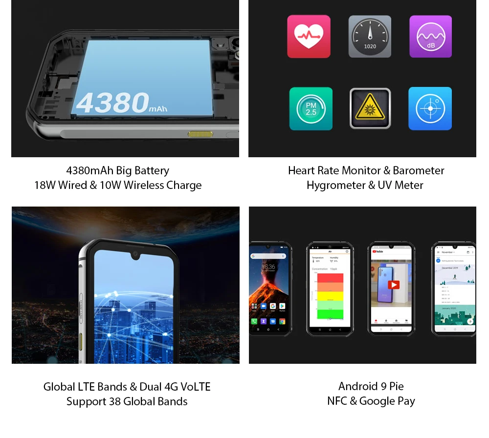 Blackview BV9900 смартфон с восьмиядерным процессором Helio P90 ОЗУ 8 Гб ПЗУ 256 ГБ Android 9 0 48 МП |