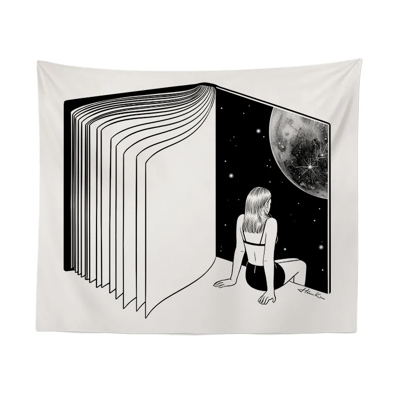 Простой гобелен с мультяшным рисунком настенный подвесной фон растительным