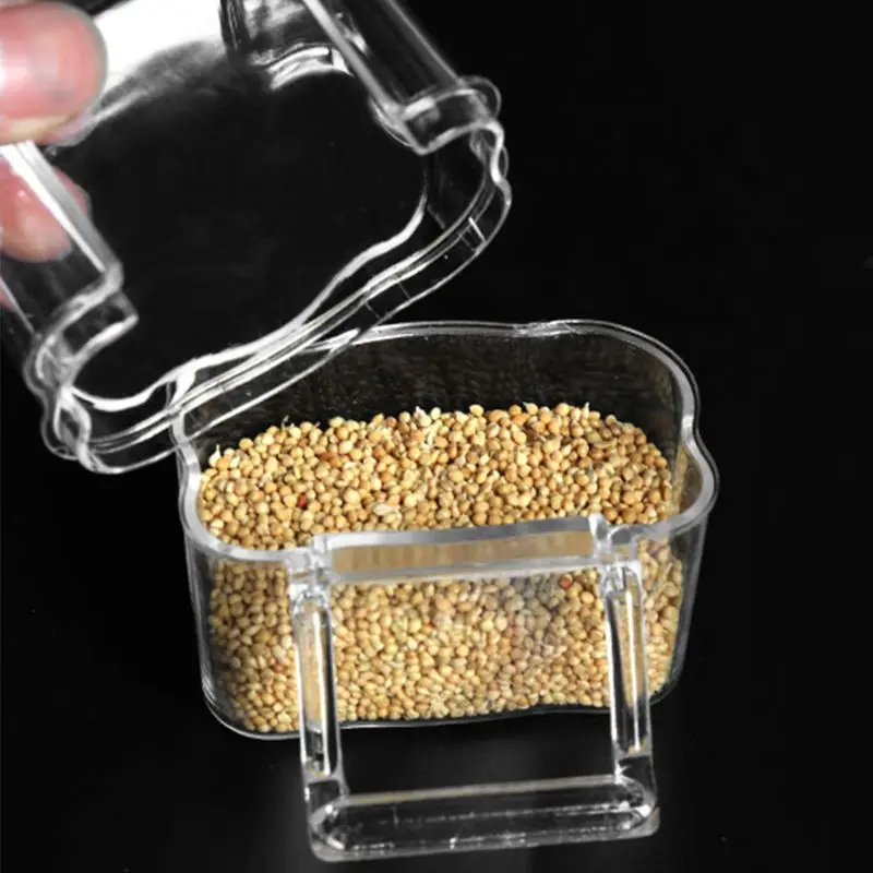 Прозрачная пластиковая чашка для корма попугаев птиц чистой воды силос поилка