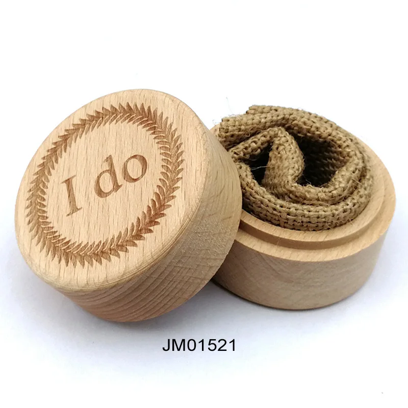 JM01521 DIY ручной работы винтажный свадебный Декор круглые кейсы для хранения бижутерии 5,2*4,2 см ожерелье серьги контейнер 1 шт деревянная коробочка для колец - Цвет: JM01521