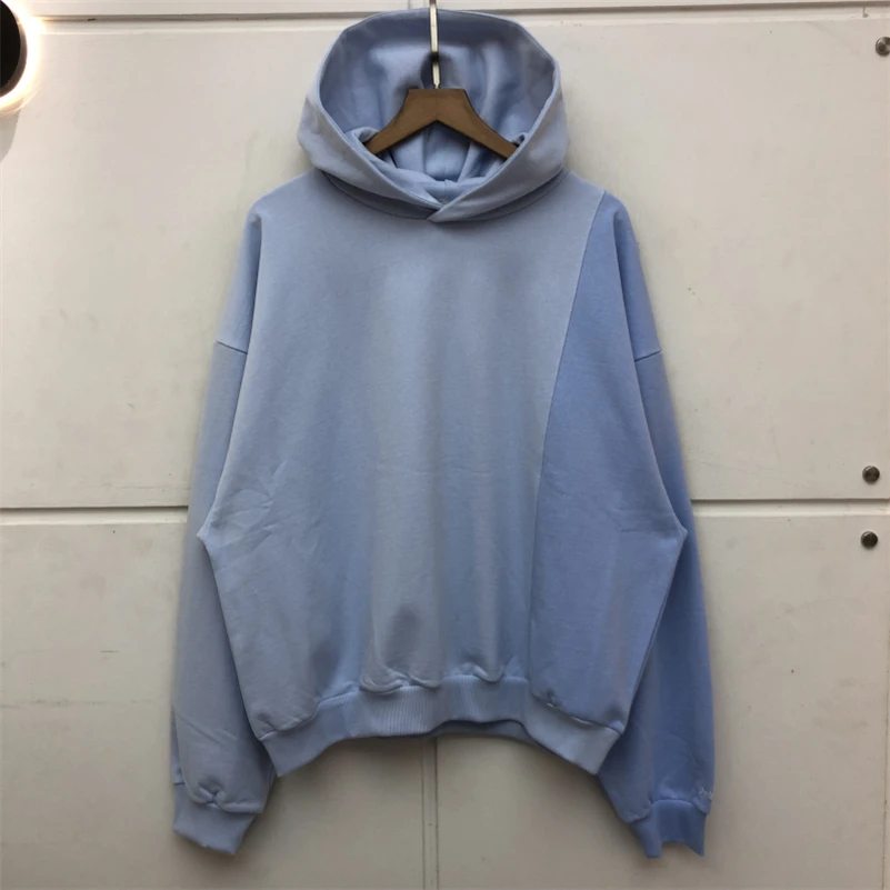 

Splicing Color No Pattern Hoodies 21FW Men Women High Quality Terry Cloth Sweatshirts Loose Washed Vintage Distressed Pullovers