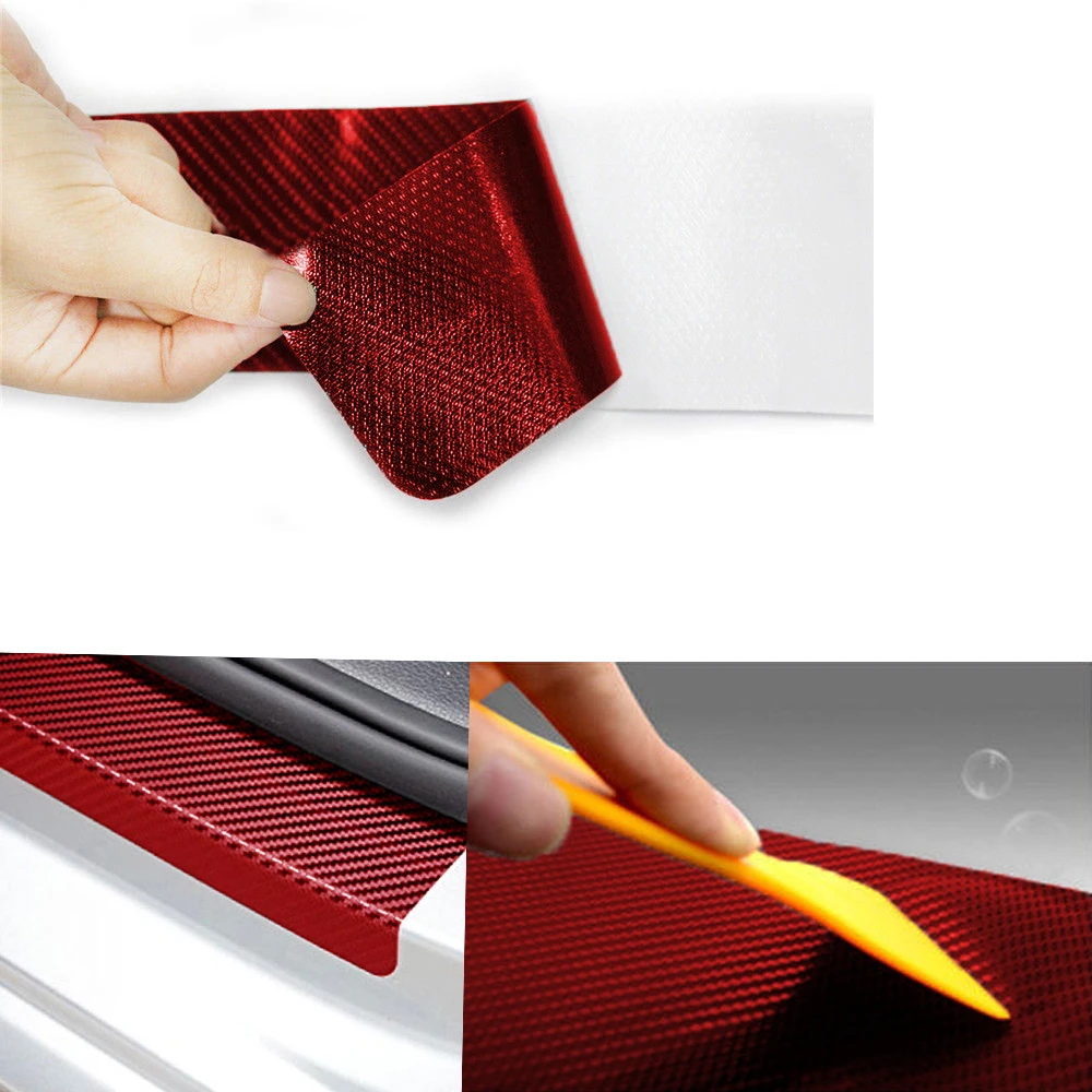 4 шт. красная Защитная Наклейка на порог передней и задней двери