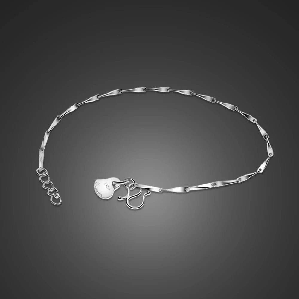 

Маленький простой изящный браслет из звеньев для женщин, Серебряная цепочка 100% пробы 925 пробы, маленький браслет в богемном стиле, очаровате...