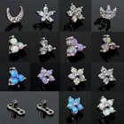 1 шт. G23 титановый микрокожный опал драгоценный камень микрокожный якорь Кристалл верхний пирсинг кожи поверхность Пирсинг 14 г Украшения для тела