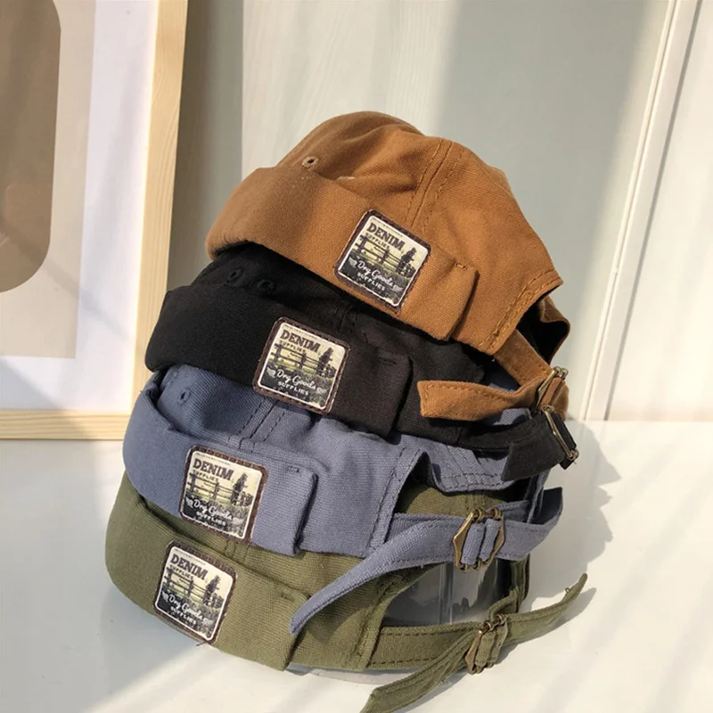 

Fold Skullcap Retro Men Sailor Cap Women Warm Roll Cuff Bucket Cap Brimless Hat Hat Adjustable Retro Vintage Cap