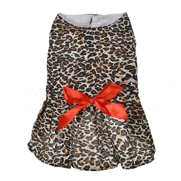 1 Leopard Abrlo/платье с милыми цветами и узором в горошек; уютные платья без рукавов для маленьких собак; сарафан; одежда принцессы; Vestido Perro - Цвет: 1 Leopard