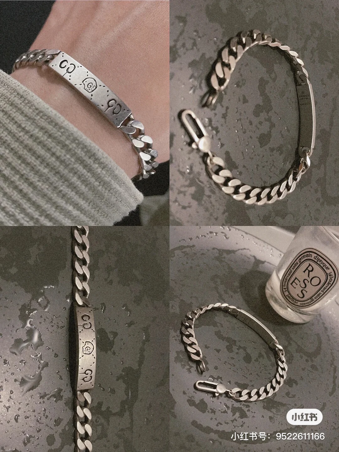 

S925 Sterling Silver Fashion cartoon men's bracelet, G bracelet, retro style, luxury jewelry, holiday gifts