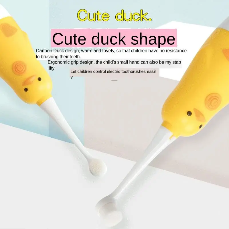 Мультяшная электрическая зубная щетка 10000 волос детская Мягкая для