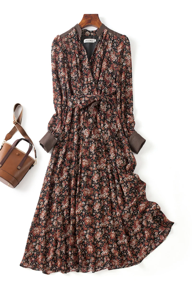 

Design Sense of Floral Dress Niche New Long Sleeve Skirt for Women in 2021