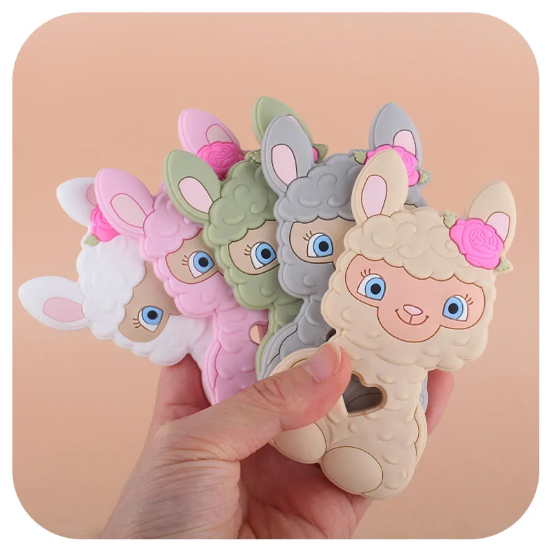 

1pcs Cute Sheep Silicone Chew Baby Teether BPA Free DIY Jewelry Pacifier Clip Teething Toy