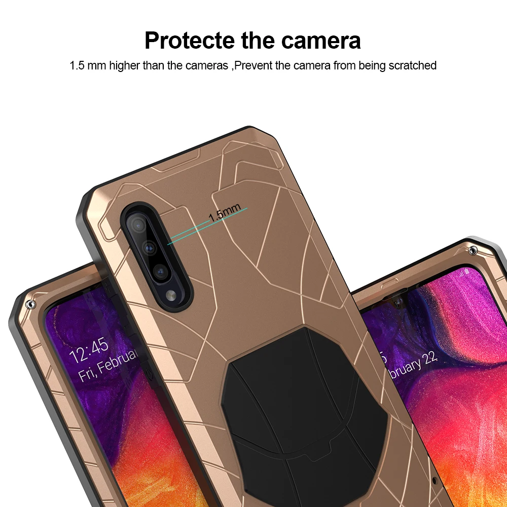 Для samsung Galaxy A30s A51 чехол для телефона жесткий алюминиевый металлический Закаленное стекло Защитная крышка для экрана сверхмощная защита A71 крышка