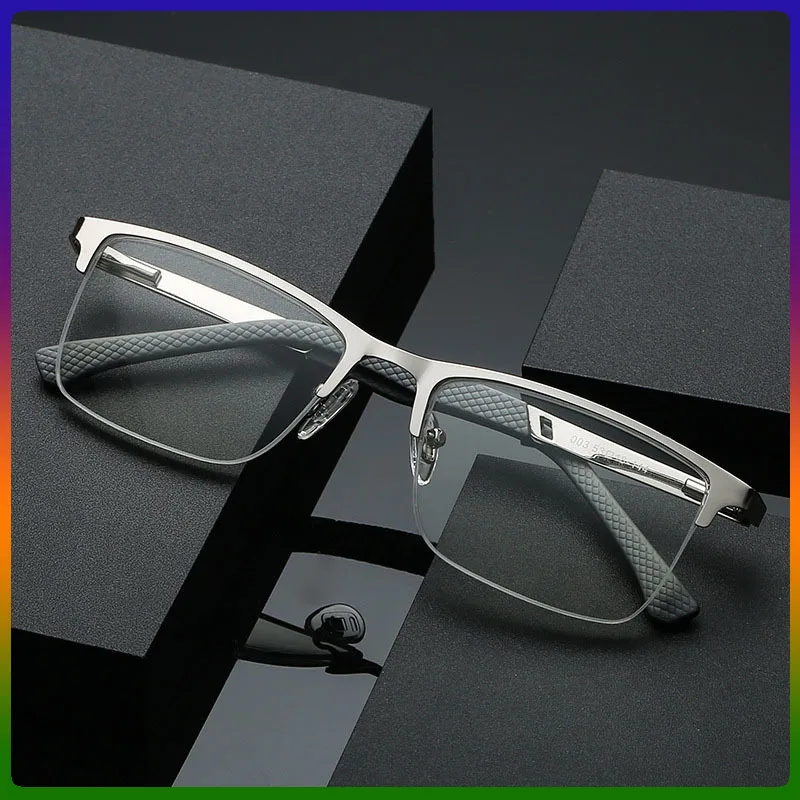 

Fashion Blue Light Blocking Glasses Reading Glasses with Optical Resin Protective Lens Alloy Frame Screw Hinge for Men Women+1.0