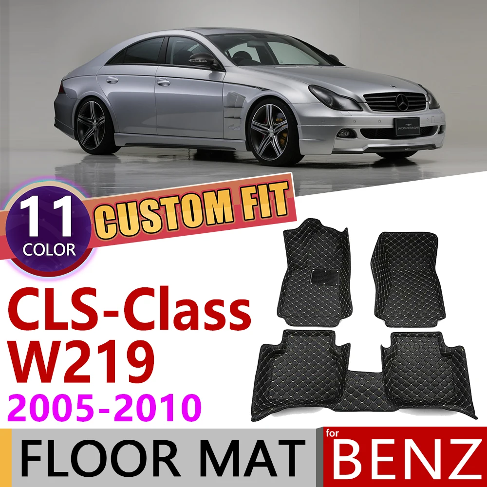 Кожаные автомобильные коврики на заказ для Mercedes Benz CLS Class W219 2005 ~ 2010 Вт 219 5 мест