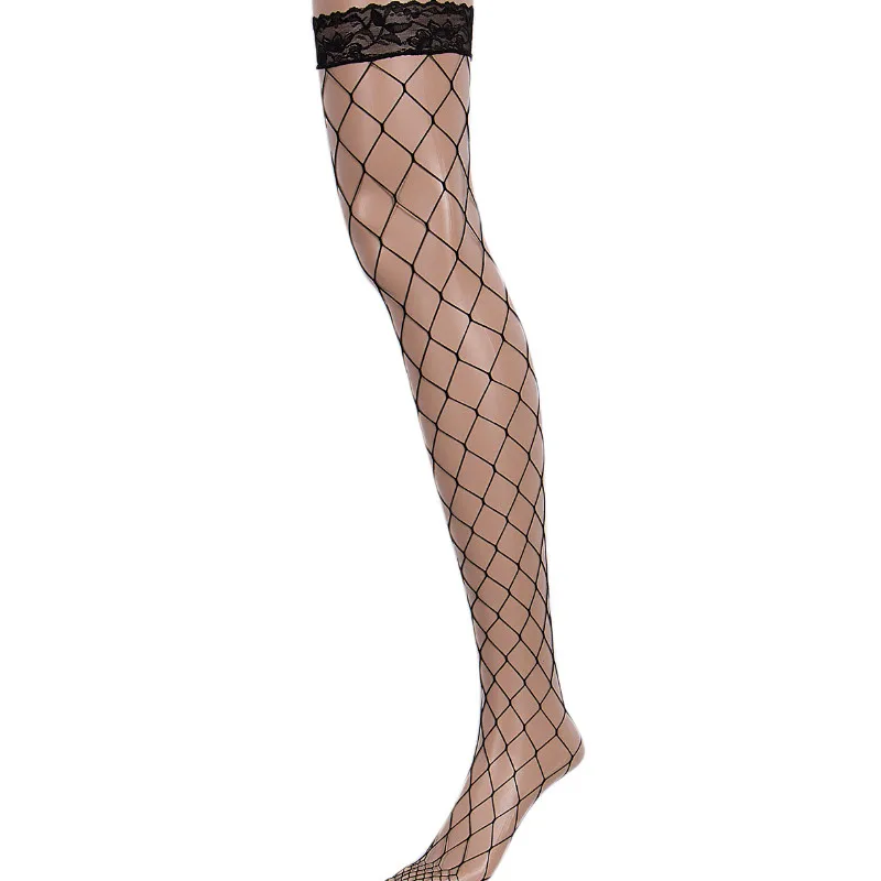 Летние Горячие распродажи женские кружевные длинные чулки сетчатые черные