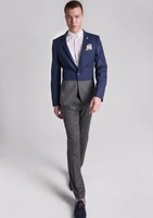 new arrival 2021 navy blue and gray mens wedding prom party suits costume homme groom tuxedos terno masculino slim fit 2 pieces